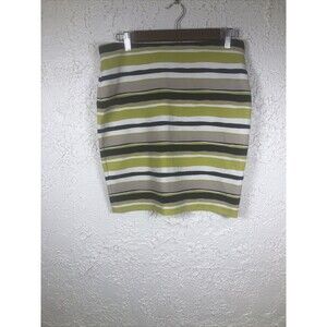 Ann Taylor Skirt Size 6 Multicolor Striped Knee Length Unlined Pull On